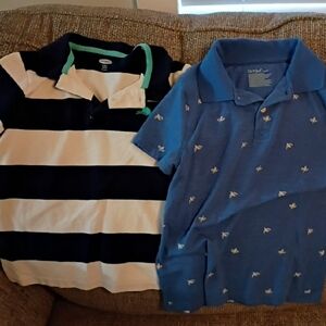 Blue and White Striped Kids Polo Shirt